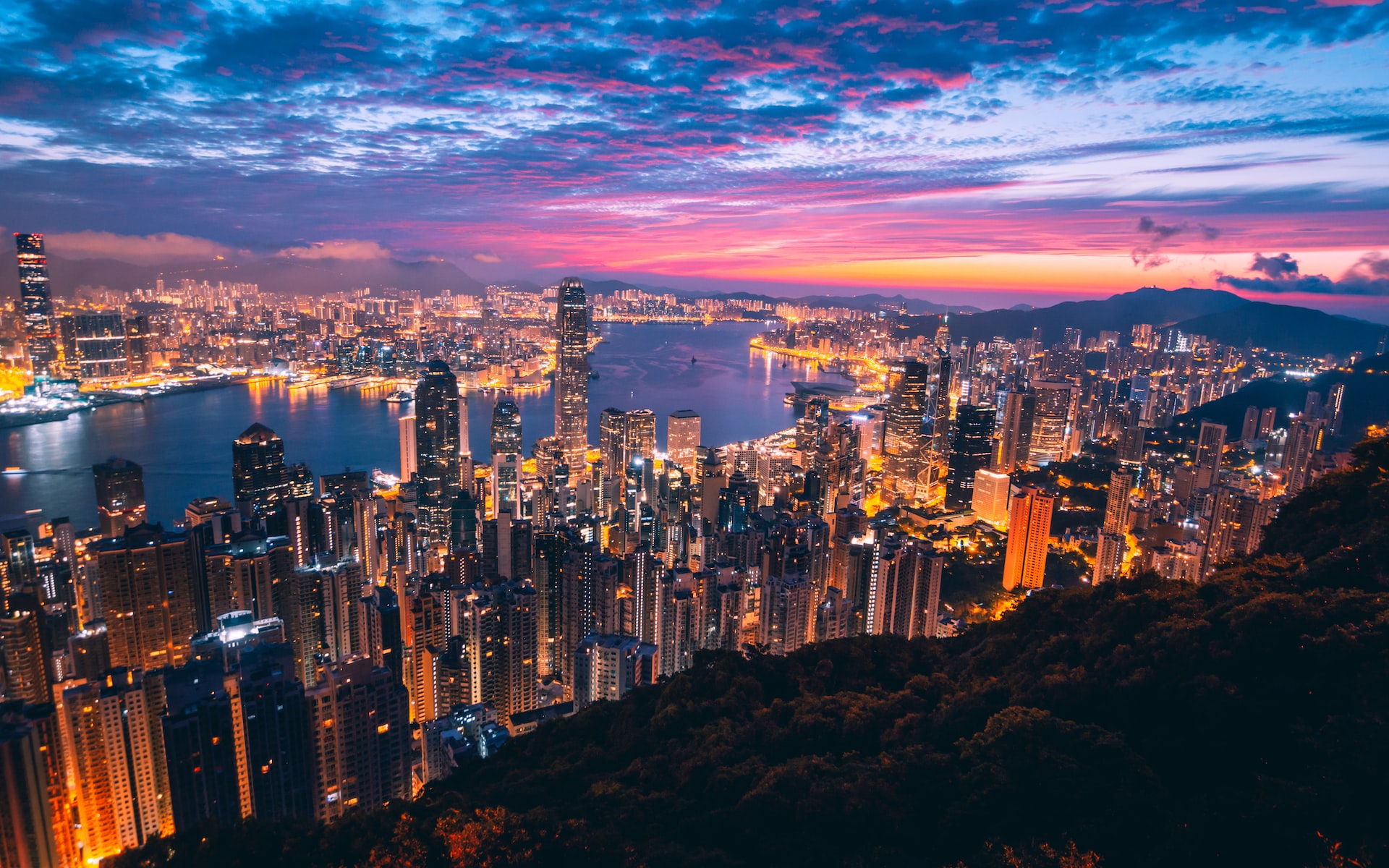 Myst Hong Kong Office aerial photography of city buildings